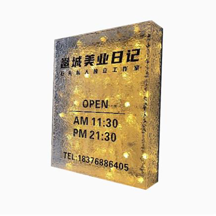 Internet Celebrity Store Sign Door Illuminated Word Billboard Bubble Lamp Atmosphere Lamp Stone Pattern Acrylic Light Box Customization