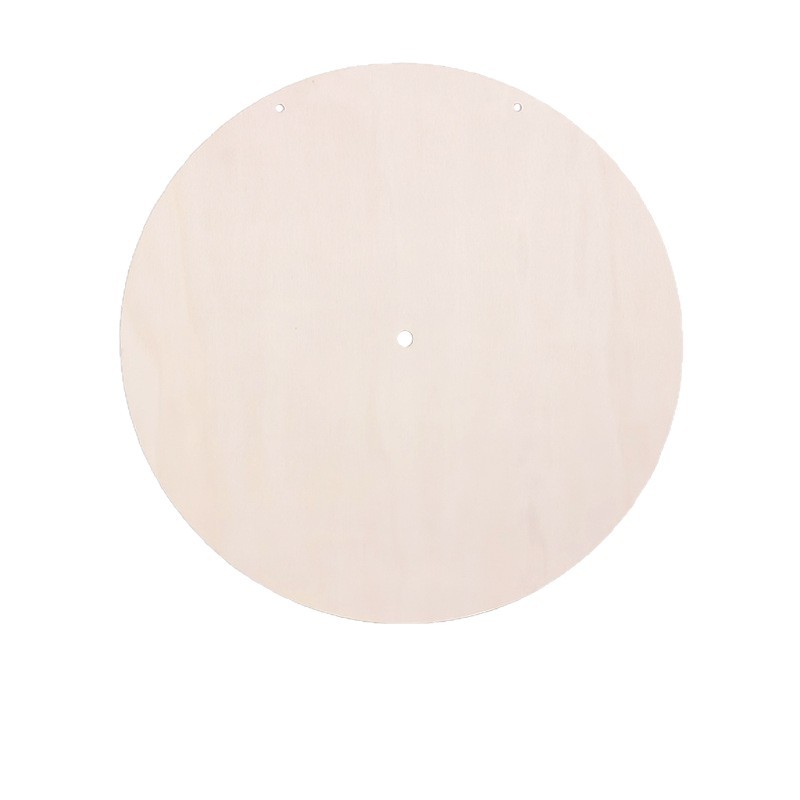 Blank DIY Wooden Dial Decorative Wall Clock Round Wooden Board Fluid Painting Kindergarten Children's Graffiti Digital Clock