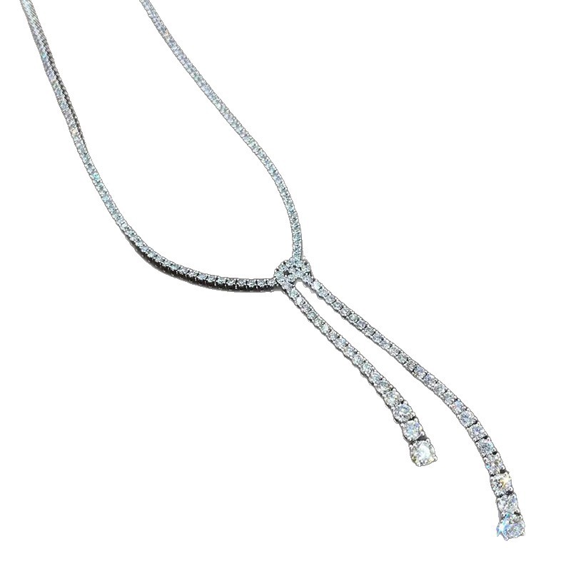 Pt950 Platinum Tassel Necklace Laboratory Cultured Diamond Necklace Custom 18K Gold Necklace Banquet Luxury Necklace for Women