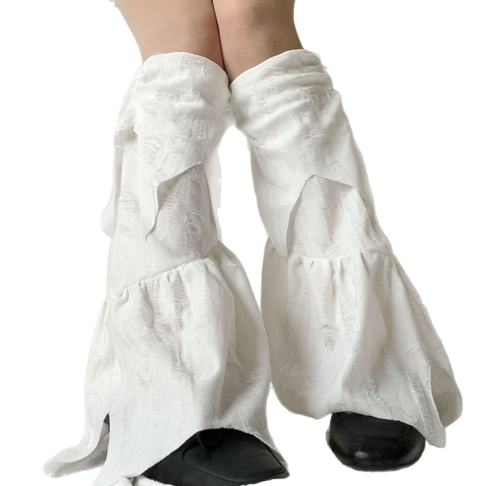 Y2K Asymmetric Socks Sleeve Girl's Slimming Subculture Niche Broken Retro Hot Girl Leg Sleeve Stray Wind Piled Socks