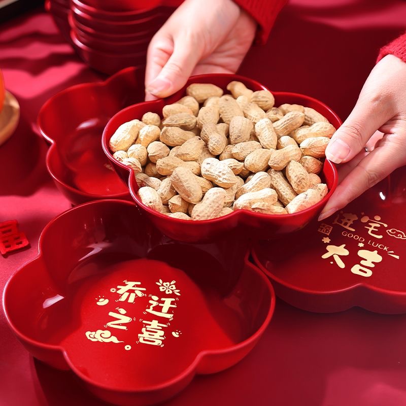 Qiaozhixi new home living room decoration fruit plate moving into the house ceremony supplies a complete collection of new home moving candy plate