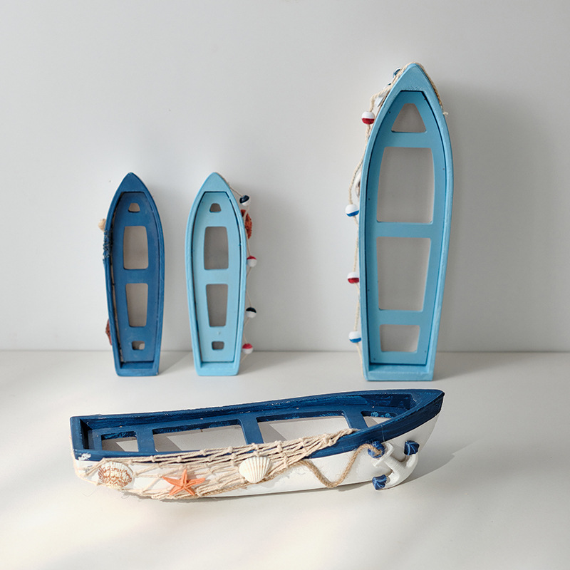 Mediterranean Ship Ocean Style Decorations Ornaments Creative Ship Model Crafts Pirate Ship Swing Small Wooden Boat