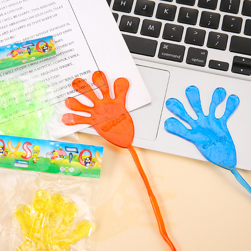 Childhood Nostalgia Elastic Telescopic Sticky Palm to Vent Prank Toys Creative Sticky Wall Climbing Little Hands Wholesale