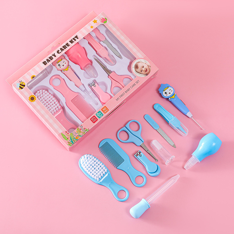 Maternal and child supplies wholesale baby care gift box children's nail clippers baby ear scoop care 10 pieces suit