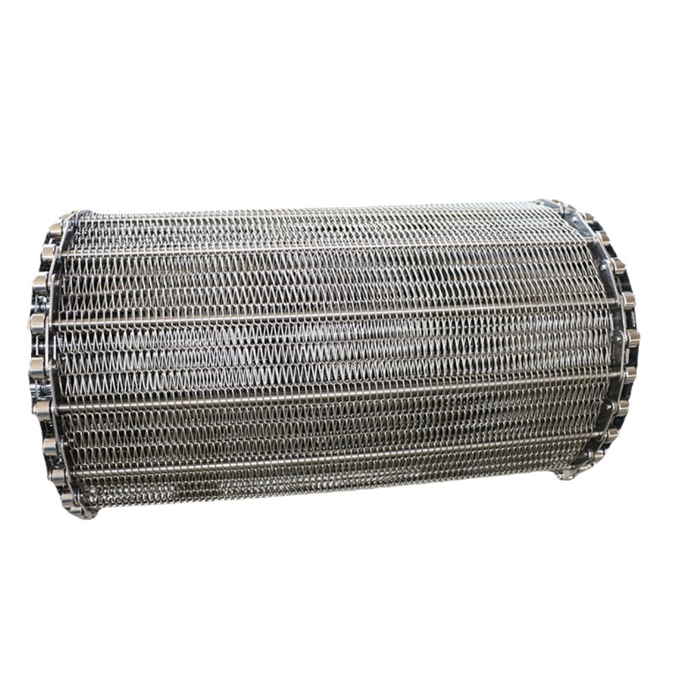 Quick Freezing Tunnel Stainless Steel Mesh Belt 304 Spring Steel Wire Single Freezing Machine Spiral Mesh Chain Pre-Made Vegetable Freezing Conveyor