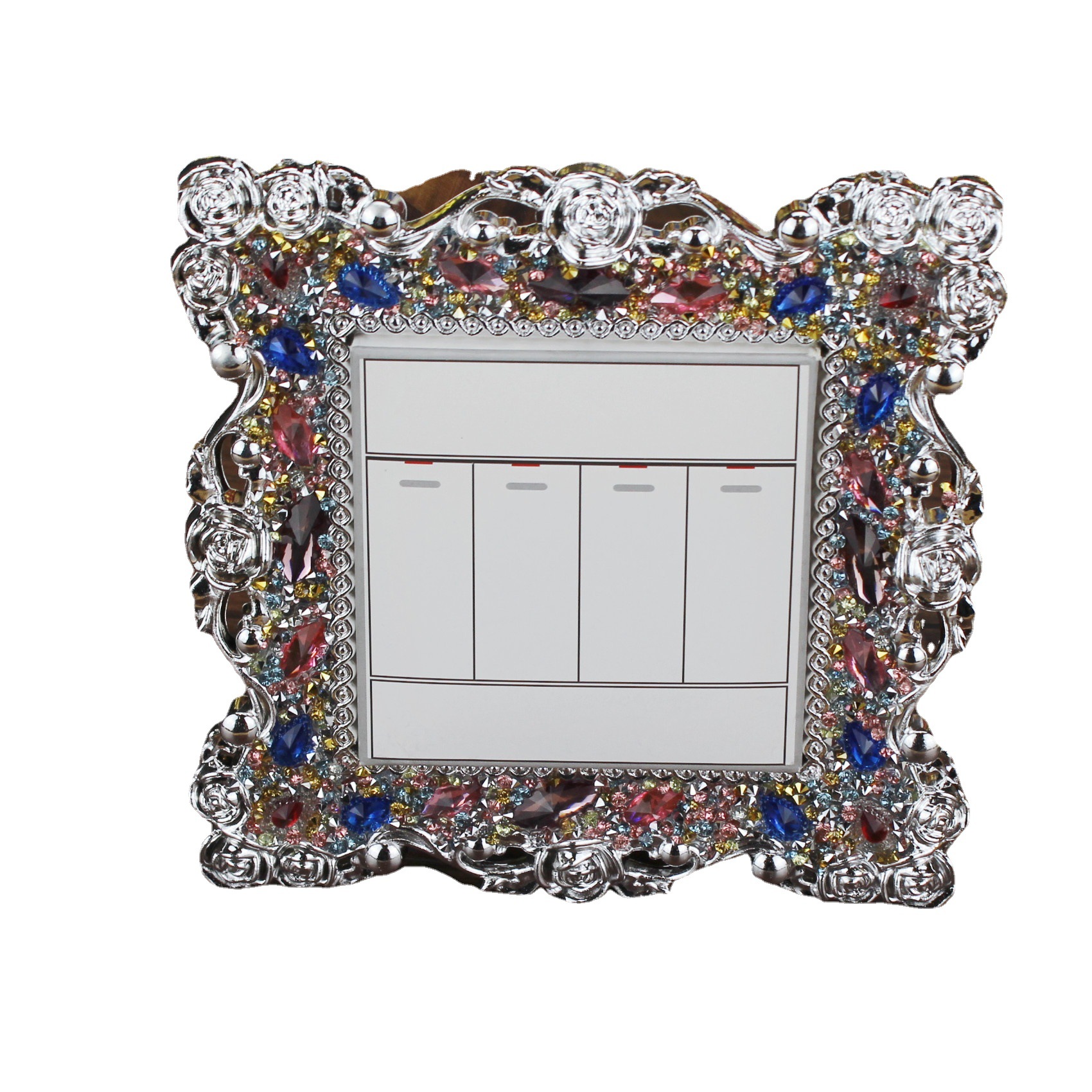 Rose lace switch sticker 86 type double switch cover 90 type socket sticker switch set European creative full drill switch sticker