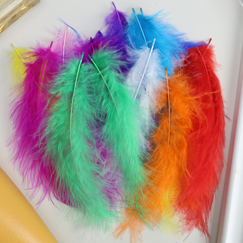 53 color source factory turkey feather pointed tail feather diy jewelry accessories handmade feather color gift box decoration