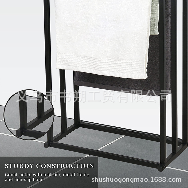 Floor towel rack vertical non-perforated metal light luxury simple bath rack towel rack bathroom rack hanging wholesale