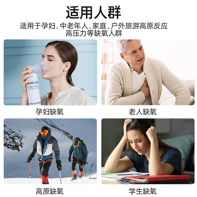 Zhuochen Oxygen Cylinder Portable Oxygen Tank 1400ml High-Altitude Travel Mask-Type Small Oxygen Cylinder Nasal Inhalation Type
