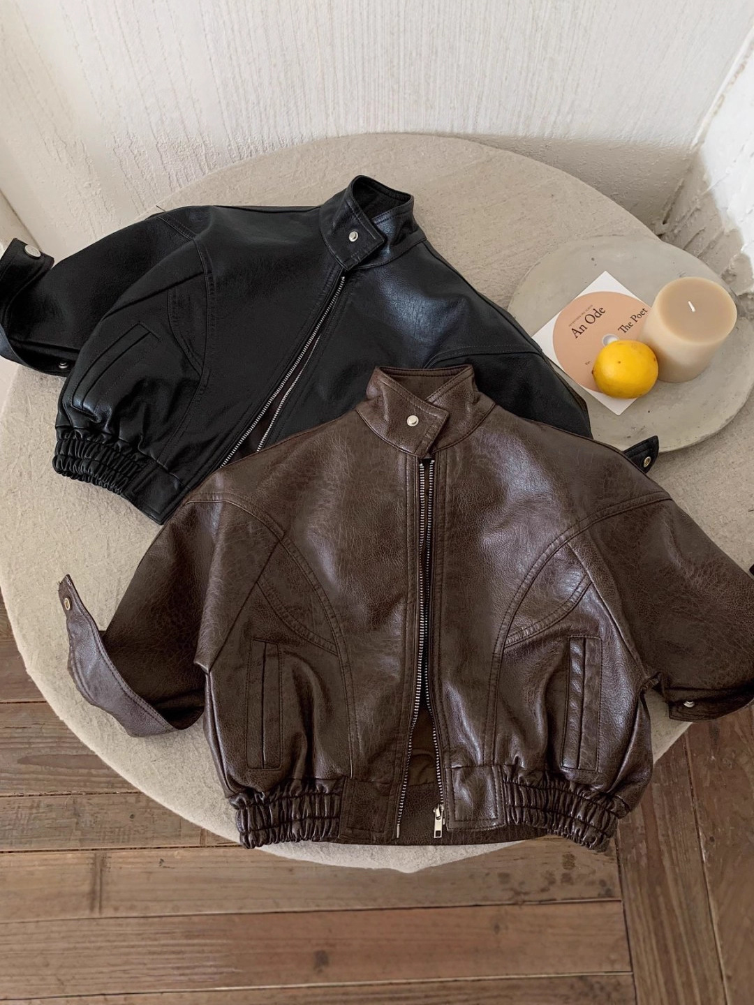 Children's Leather Jacket 2025 Autumn New Korean Style Boys and Girls Cool Biker Jacket Trendy Stylish Jacket