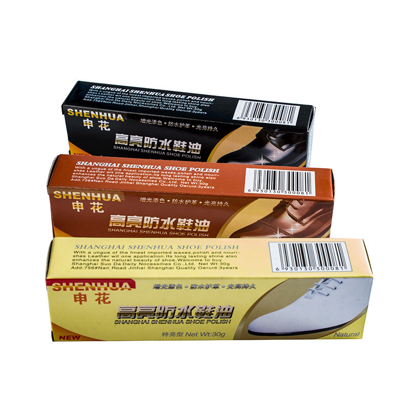High-Quality Shoe Polish Shenhua Wholesale Leather Shoe Maintenance Oil Leather Care Nourishing Cream Shoe Wax Black Brown Colorless Shoe Polish Ha