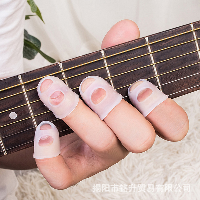 Guitar Finger Cover Silicone Finger Protective Cover Beginner Practice Pressing Finger Guard Sweeping Finger Guitar Accessories