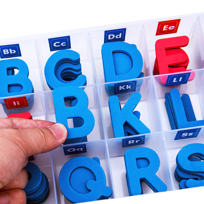 Magnetic English Alphabet Magnetic Stickers for Kidsren Early Education English 26 Uppercase and Lowercase Natural Spelling Educational Teaching Aids Magnets