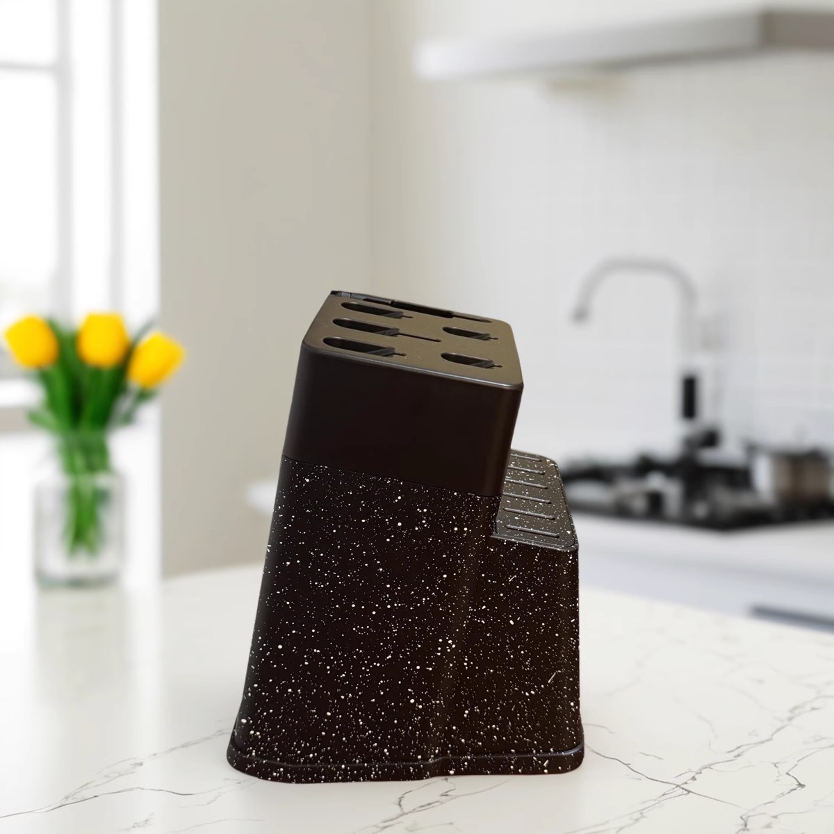 Popular Foreign Trade Plastic Knife Holder Kitchen Knife Insert Creative Thickened Plastic Knife Stand Knife Rack Drainage Mold-Proof