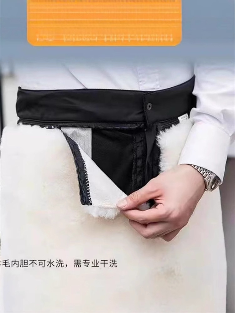 Factory wholesale winter warm fur one sheepskin fur liner middle-aged men's and women's wool leather pants