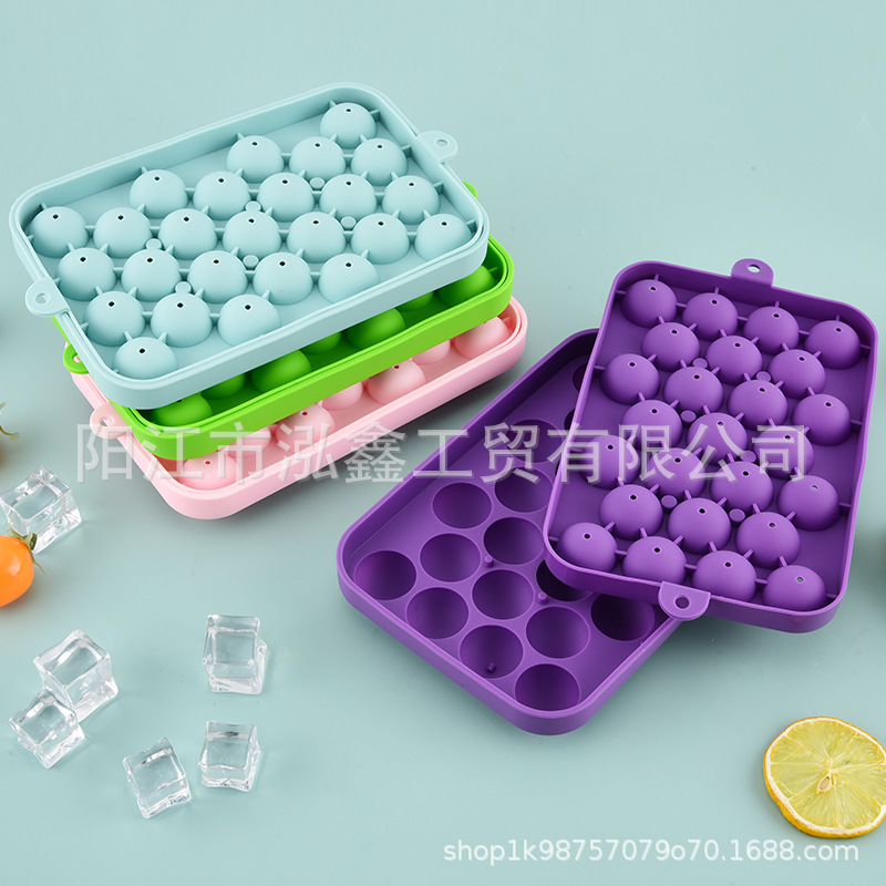 New Ice Cube Mold Factory Silicone Ice Ball Ice Box Round Ball Household Ice Tray Food Grade Round Large Capacity