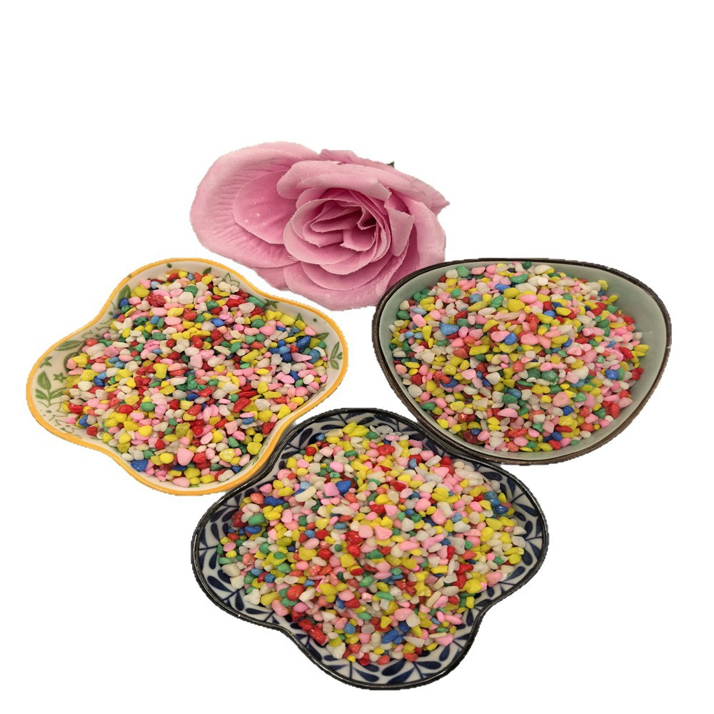 Colorful Stone Flower Pots, Paving Flower Pots, Decorative Fish Tanks, Landscaping Gardening, Colorfulful Small Stones, Dyed Stones, Pebbles