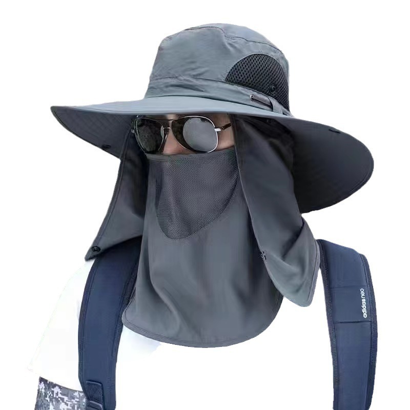Fishing Cap Men's Outdoor Sunshade Cap Anti-Sunshade Cap Foldable Cool Cap UV Protection Fisherman Cap Breathable Sun Hat Men
