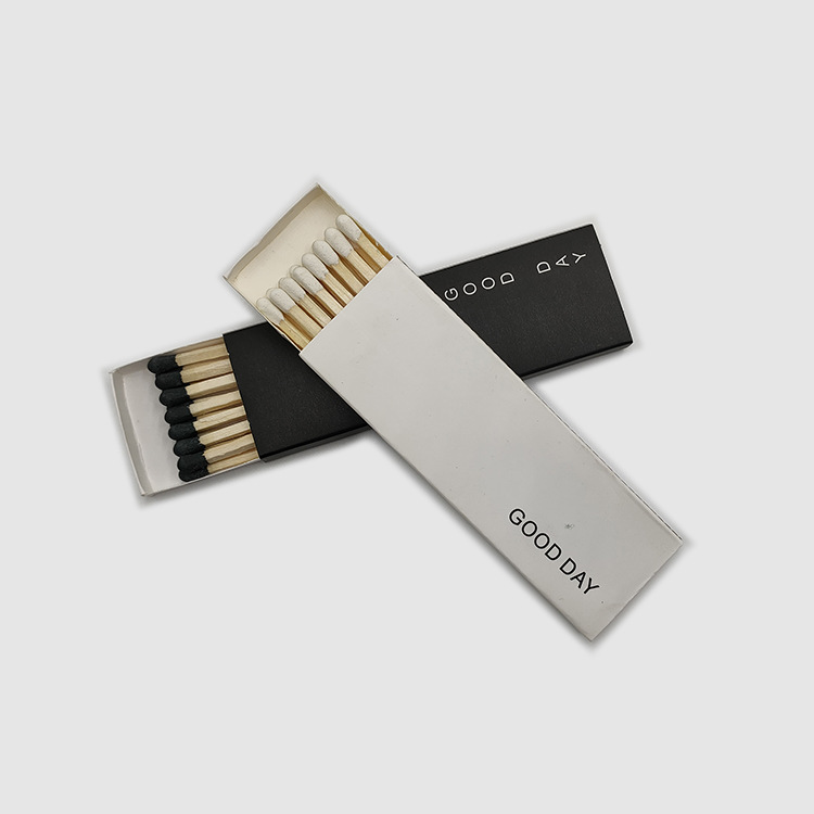 High-End Black Cardboard Box Supports Customized Text and Pattern Boxed Matches for Baking, Party Souvenirs, Birthday Matches