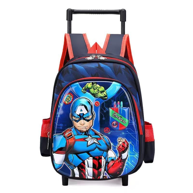 Cross-border New Children's Trolley Schoolbag 12-inch 3D Shell Pupil Backpack Kulomi Cartoon Kindergarten Schoolbag