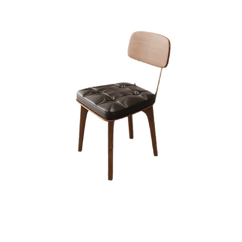 Solid Wood Backrest Chair Bar Restaurant Stool Nordic Style American Country Cafe Old Retro Iron Dining Chair