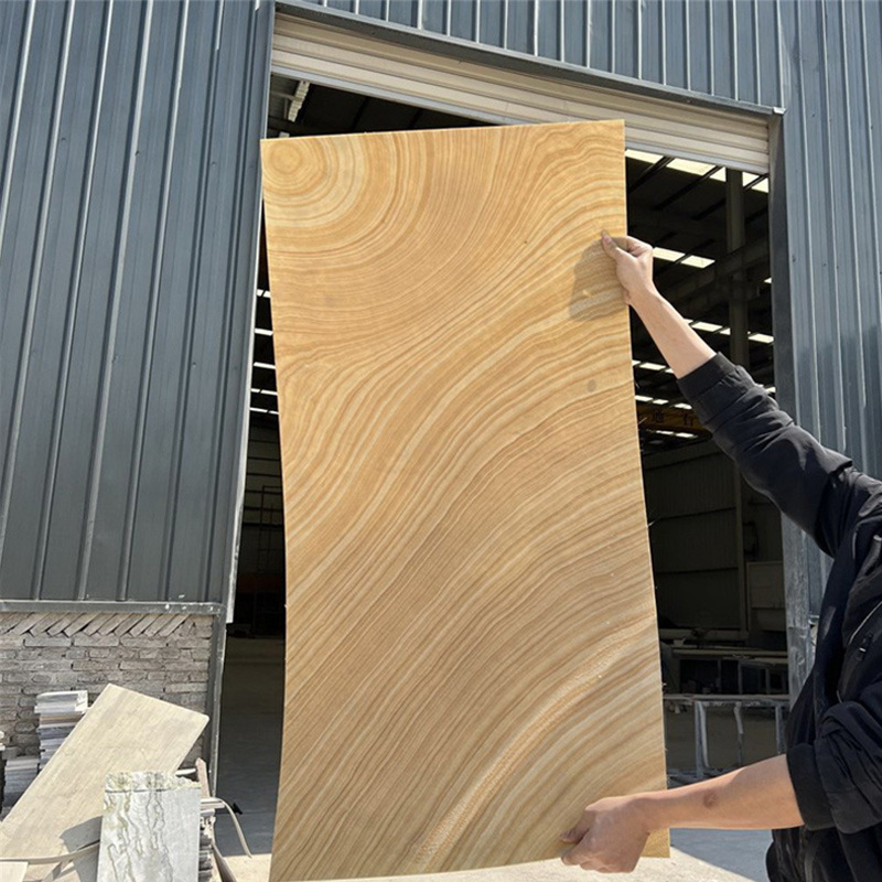 Ultra-Thin Stone · Life1996 ® Australian Wood Grain Stone Special-Shaped Structural Surface Is Paved with Thin Natural Sandstone Panels