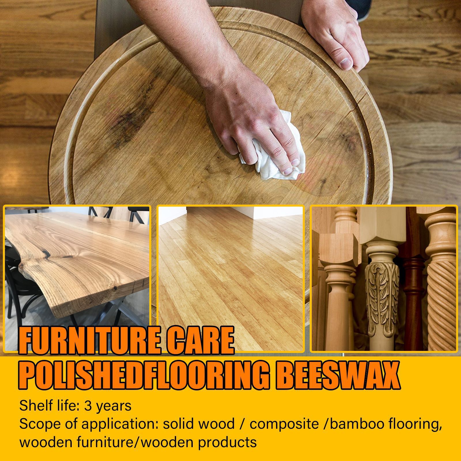 Cross-border EELHOE Natural Beeswax Furniture Floor Maintenance Beeswax Brightening Wood Care Polishing Waterproof Anti-dry Cracking