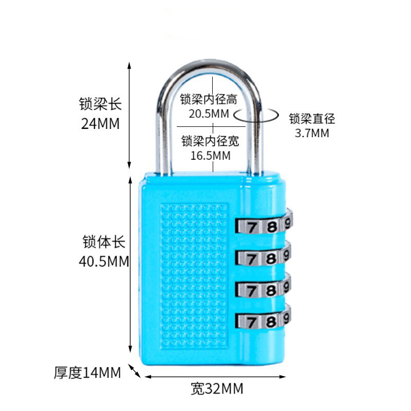 Manufacturer Wholesale Three-Digit Password Lock Padlock Warehouse Door Dormitory Lock Cabinet Luggage Password Padlock
