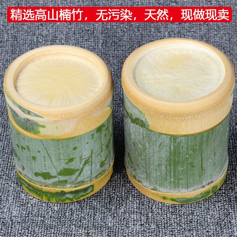 Fresh Natural Bamboo Rice Steamer Jar with Lid for Home Use, Large Commercial Bamboo Bowl