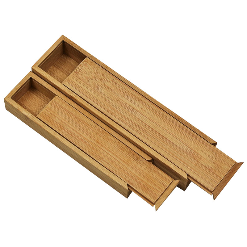 Bamboo thread incense storage box rectangular pull cover wooden box bamboo incense set sleeping sandalwood gift box