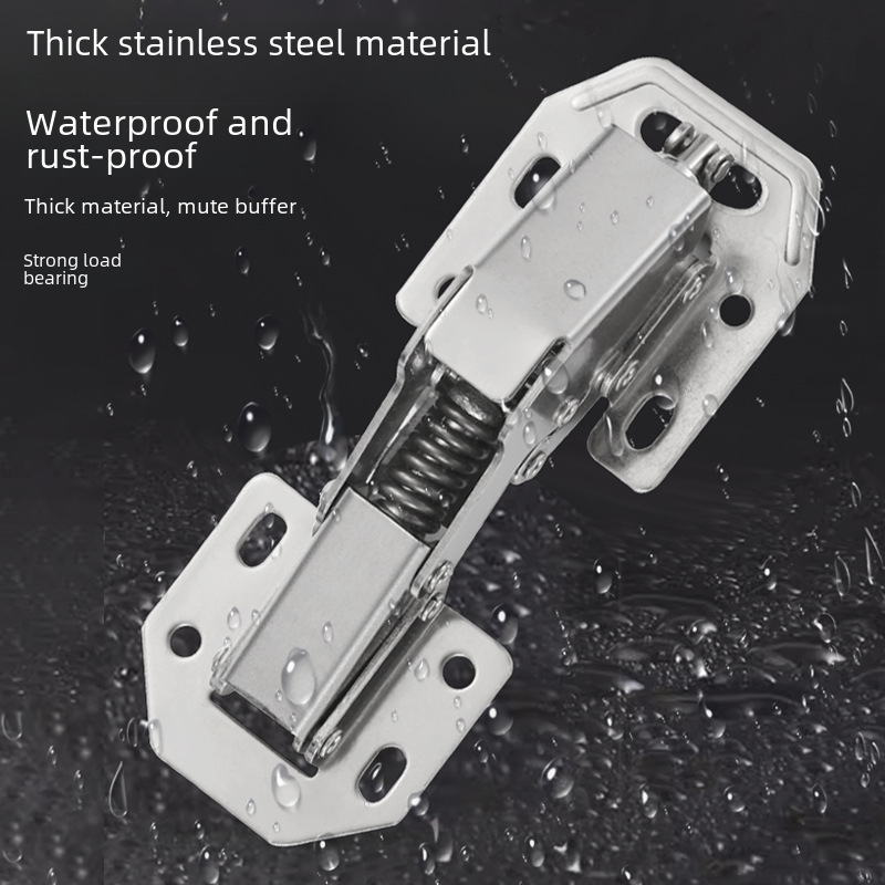 Stainless steel frog hinge 3-inch 4-inch thickened Bridge buffer hinge slotted-free bullet cabinet door mahjong table hinge