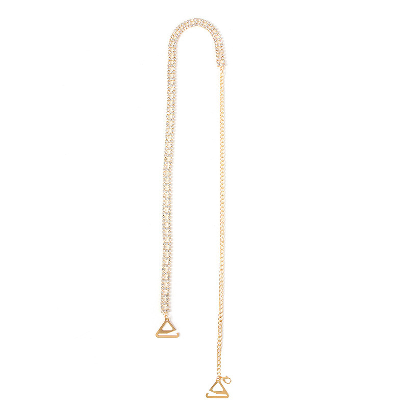 Cross-border Fashion Simple Multicolor All-match Rhinestone Shoulder Chain Adjustable Hollow Shoulder Chain Body Chain Jewelry for Women