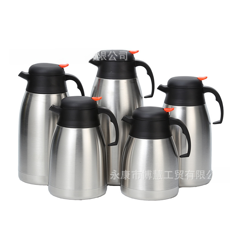 Double-Layer Stainless Steel Vacuum Insulated Pot European Coffee Pot Household Thermos 2L Thermos Bottle Export Gift Logo