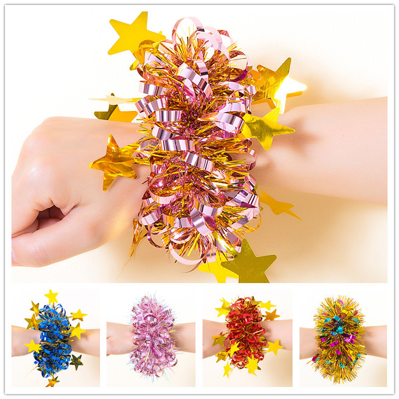 Children's Day Kindergarten Cheerleading Children's Wrist Flower Performance Toddler Dance Performance Hand Flower Games Props Bracelet