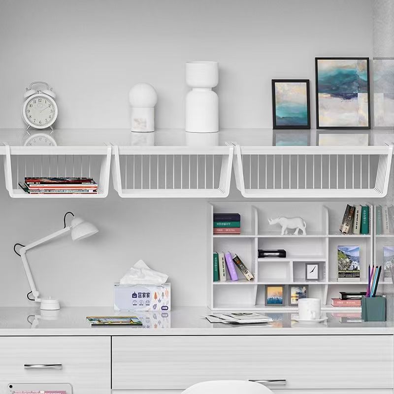 Hanging Basket Cabinet Hanging Basket Kitchen Storage Rack Sundries Storage Basket Under Table Partition Dormitory Iron Desktop Storage Rack