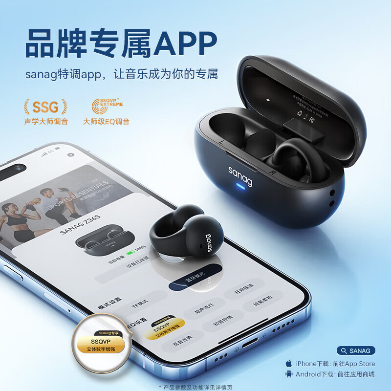 SANAG Z36SPro Bluetooth Headset Open Wireless Clip-in Ear Clip Sports Headset Call Noise Reduction