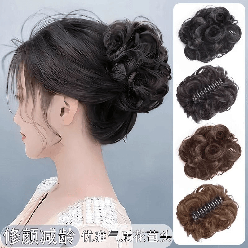 Парик с зажимом-крючком для волос, завязка для пучка, кудрявый пучок, короткие кудрявые волосы, пушистая завязка для волос