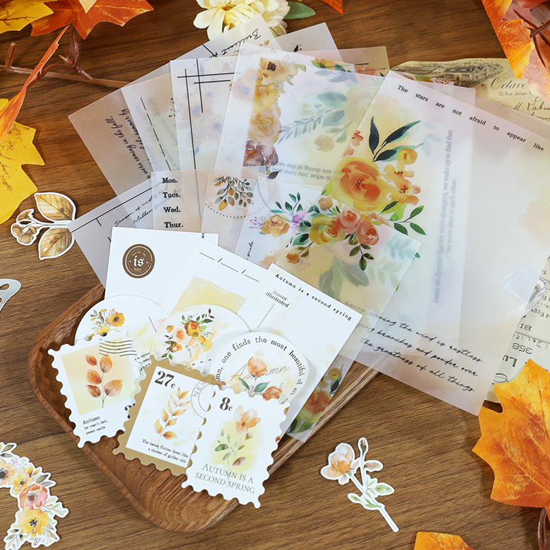 New Style Journal Background Sulfuric Acid Paper Diary Decoration Fresh Style Items Stickers Journal Material Paper Printing