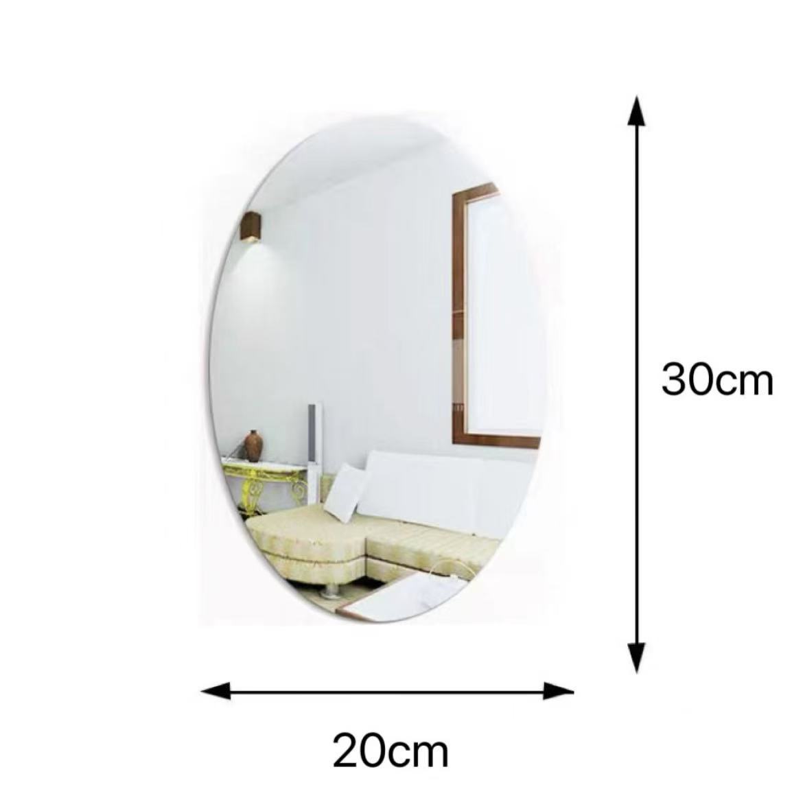 Cross-Border Anti-Fall Acrylic Soft Mirror Self-Adhesive Bathroom Mirror Home Bathroom Sink Punch-Free Makeup Mirror