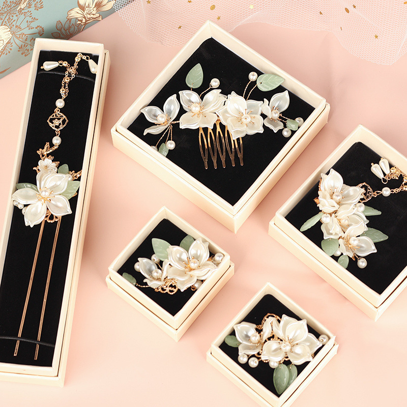 七夕节礼物山茶花汉服头饰古风装少女发簪套装发钗梳步摇边夹