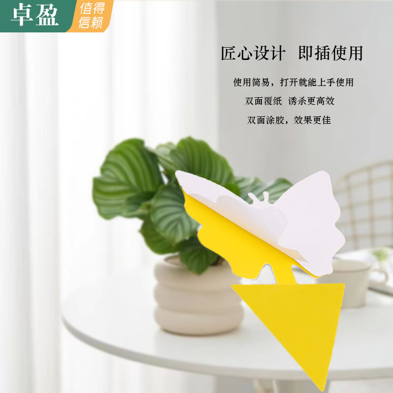 Amazon Export Sticky Insect Trap Board, Special-Shaped Insect Lure Paper, Yellow Double-Sided Insect Trap Board, Sticky Mosquito and Fly Killer Lamp, Source Factory