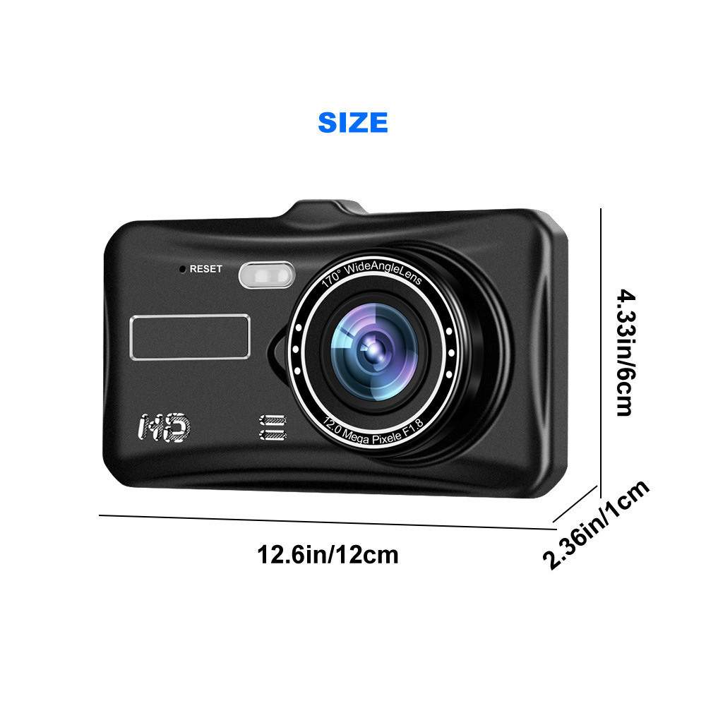 H301 HD 4 inch 2.5D touch double recording cross-border car black box dvr with WiFi APP mobile phone