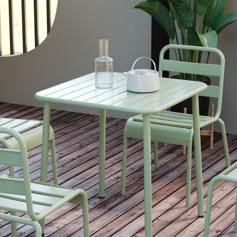 Скандинавский дизайнерский уличный дворный стол, железный открытый обеденный стол, водонепроницаемый стол, современный простой квадратный балконный стол