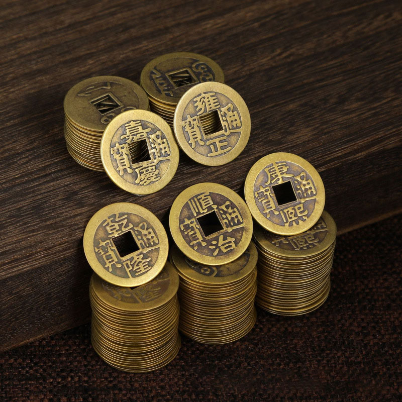 Copper Money Wholesale Copper Five Emperor Money Antique Coin Qing Dynasty Scattered Money Positive Brass Shunzhi Ganlong Kangxi Qianlong Jiaqing