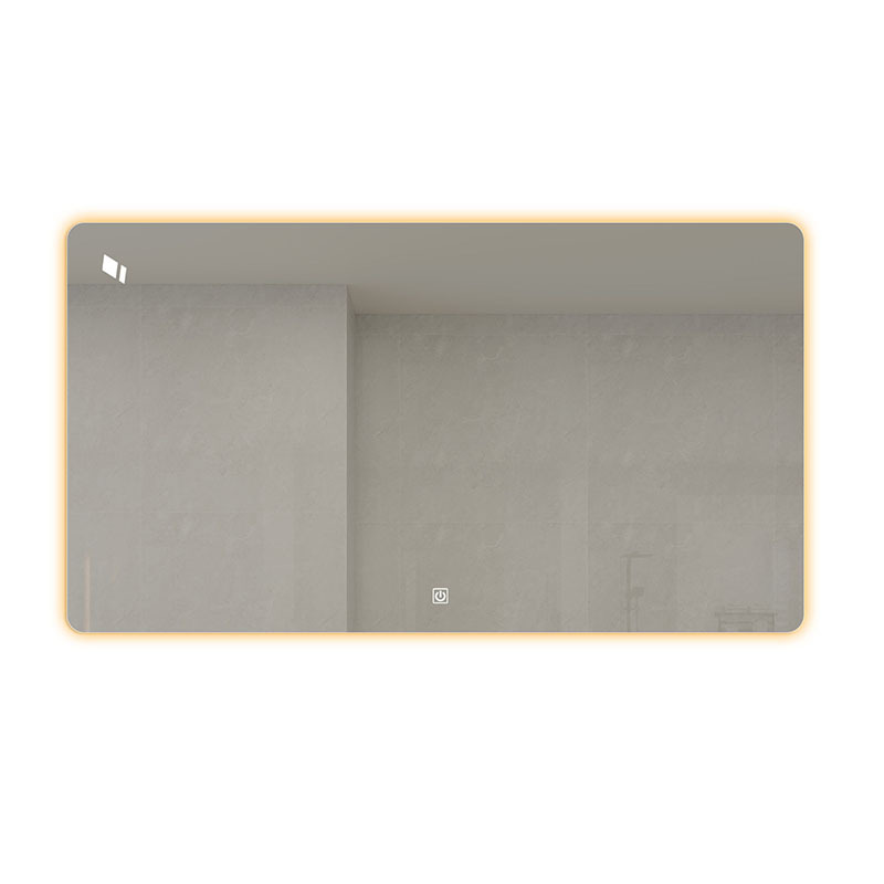 Square Sensor Smart Mirror Touch Screen Led Lighted Makeup Mirror Wall-Mounted Defogging Bathroom Mirror Restroom