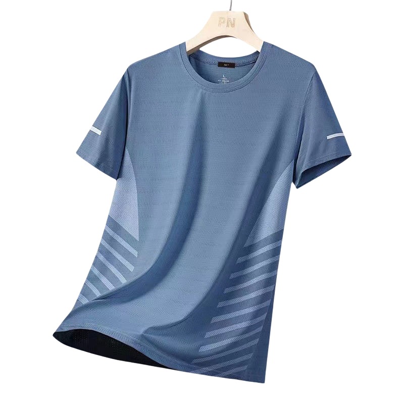 Ice Silk Quick-drying Short-sleeved T-shirt Men's Summer Thin Breathable Round Neck Upper Clothes Loose Cool-feeling Youth Sports Sweatshirt