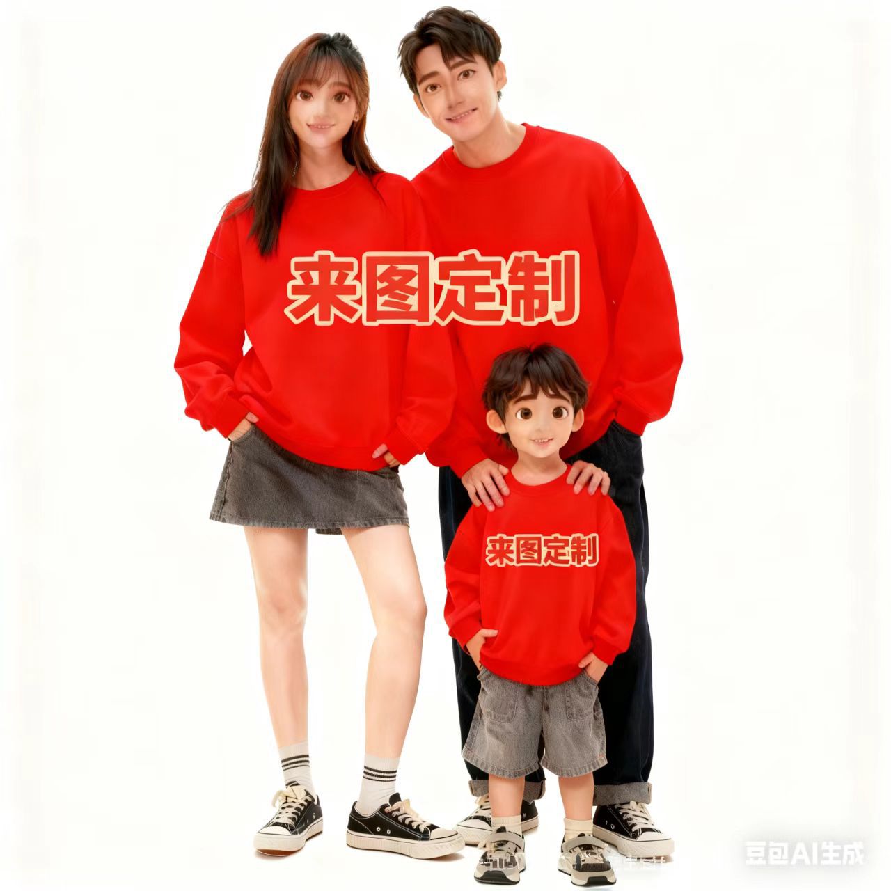 Оптовая толстовка Huamian Family 320g для детей с длинным рукавом и индивидуальной печатью логотипа для мужчин и женщин, семейный стиль