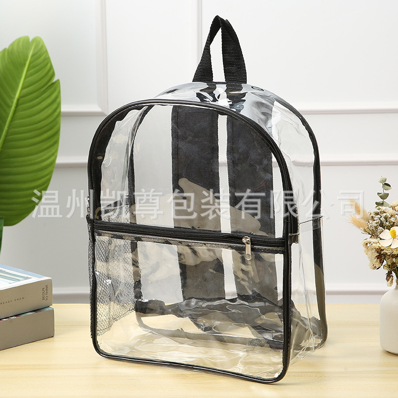 Pvc Transparent Backpack Kidsren's Toy Building Blocks Jelly Backpack Transparent Large Capacity Pvc Transparent Backpack