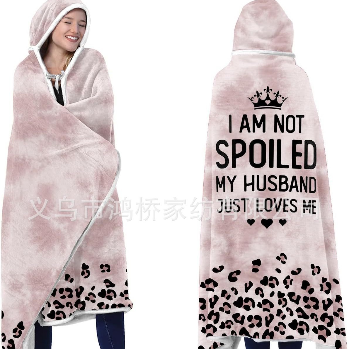 Factory Direct Supply Sherpa Wool Wearable Blanket Hoodie Christmas Gift Blanket for Relatives