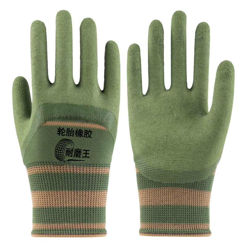 Gloves Labor Protection Wear-resistant Non-slip Wear-resistant Labor Protection Tire Rubber Gloves Work Breathable Soft Protection Comfortable High Elastic